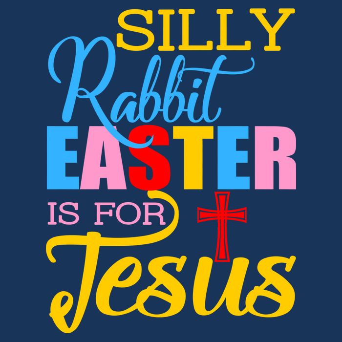 Silly Rabbit Easter is For Jesus Colorful Cross Premium T-Shirt