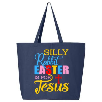 Silly Rabbit Easter is For Jesus Colorful Cross 25L Jumbo Tote