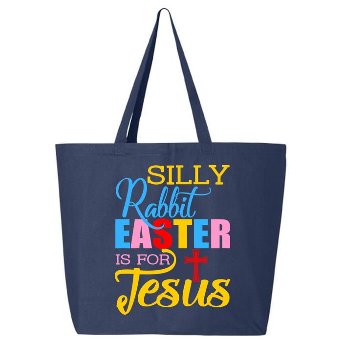 Silly Rabbit Easter is For Jesus Colorful Cross 25L Jumbo Tote