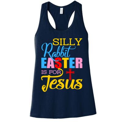 Silly Rabbit Easter is For Jesus Colorful Cross Womens Tank Top