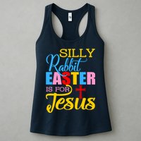 Silly Rabbit Easter is For Jesus Colorful Cross Womens Tank Top