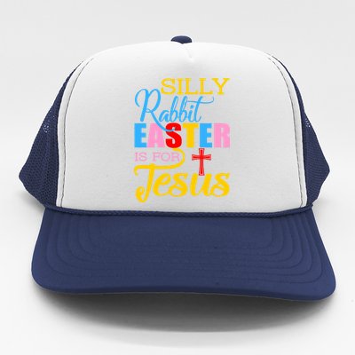 Silly Rabbit Easter is For Jesus Colorful Cross Trucker Hat