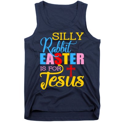 Silly Rabbit Easter is For Jesus Colorful Cross Tank Top