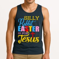 Silly Rabbit Easter is For Jesus Colorful Cross Tank Top