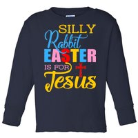 Silly Rabbit Easter is For Jesus Colorful Cross Toddler Long Sleeve Shirt