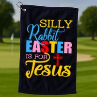 Silly Rabbit Easter is For Jesus Colorful Cross Golf Towel