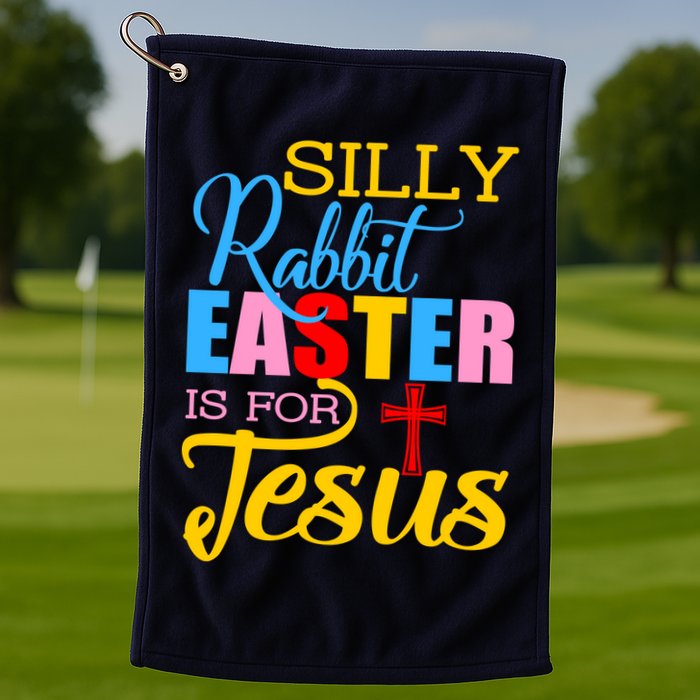 Silly Rabbit Easter is For Jesus Colorful Cross Golf Towel