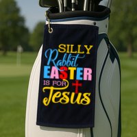 Silly Rabbit Easter is For Jesus Colorful Cross Golf Towel