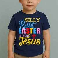 Silly Rabbit Easter is For Jesus Colorful Cross Toddler T-Shirt