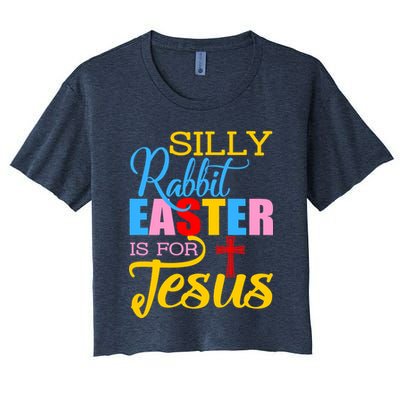 Silly Rabbit Easter is For Jesus Colorful Cross Crop Top