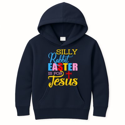 Silly Rabbit Easter is For Jesus Colorful Cross Kids Hoodie