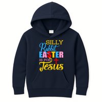 Silly Rabbit Easter is For Jesus Colorful Cross Kids Hoodie