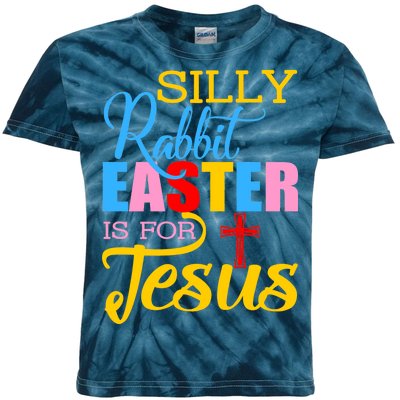 Silly Rabbit Easter is For Jesus Colorful Cross Kids Tie-Dye T-Shirt