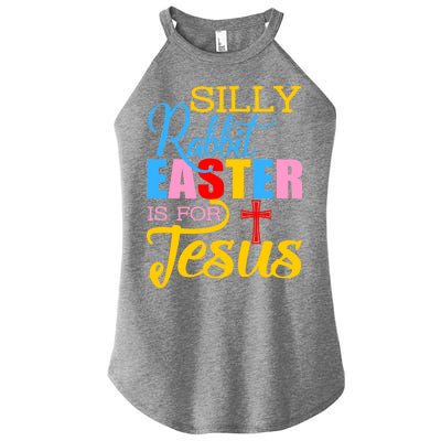 Silly Rabbit Easter is For Jesus Colorful Cross Women's Perfect Tri Rocker Tank