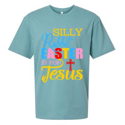 Silly Rabbit Easter is For Jesus Colorful Cross Sueded Cloud Jersey T-Shirt
