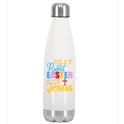 Silly Rabbit Easter is For Jesus Colorful Cross Stainless Steel Insulated Water Bottle