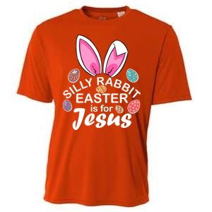 Silly Rabbit Easter is For Jesus Easter Eggs Bunny Ears Cooling Performance Crew T-Shirt