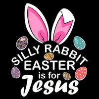 Silly Rabbit Easter is For Jesus Easter Eggs Bunny Ears 7-Panel Snapback Hat