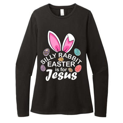 Silly Rabbit Easter is For Jesus Easter Eggs Bunny Ears Womens CVC Long Sleeve Shirt