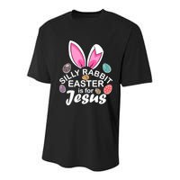 Silly Rabbit Easter is For Jesus Easter Eggs Bunny Ears Youth Performance Sprint T-Shirt