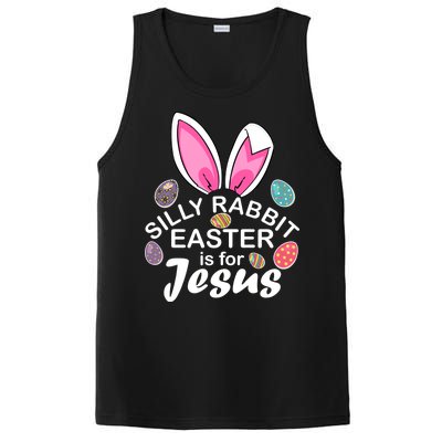 Silly Rabbit Easter is For Jesus Easter Eggs Bunny Ears PosiCharge Competitor Tank