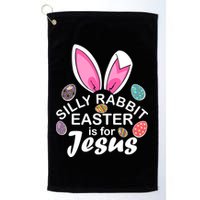Silly Rabbit Easter is For Jesus Easter Eggs Bunny Ears Golf Towel