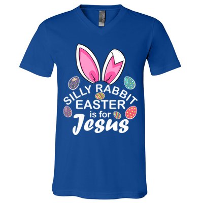 Silly Rabbit Easter is For Jesus Easter Eggs Bunny Ears V-Neck T-Shirt