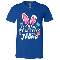 Silly Rabbit Easter is For Jesus Easter Eggs Bunny Ears V-Neck T-Shirt