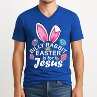 Silly Rabbit Easter is For Jesus Easter Eggs Bunny Ears V-Neck T-Shirt