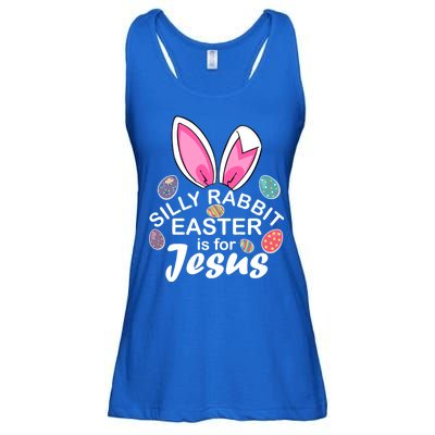 Silly Rabbit Easter is For Jesus Easter Eggs Bunny Ears Ladies Essential Flowy Tank