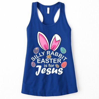 Silly Rabbit Easter is For Jesus Easter Eggs Bunny Ears Womens Tank Top