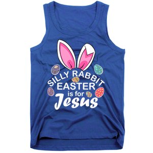 Silly Rabbit Easter is For Jesus Easter Eggs Bunny Ears Tank Top