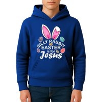 Silly Rabbit Easter is For Jesus Easter Eggs Bunny Ears Kids Hoodie