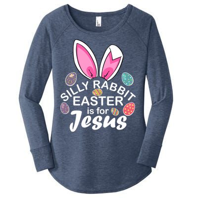 Silly Rabbit Easter is For Jesus Easter Eggs Bunny Ears Women's Perfect Tri Tunic Long Sleeve Shirt