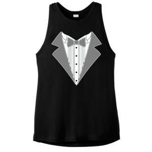 Silver Tuxedo Wedding Tux Ladies PosiCharge Tri-Blend Wicking Tank