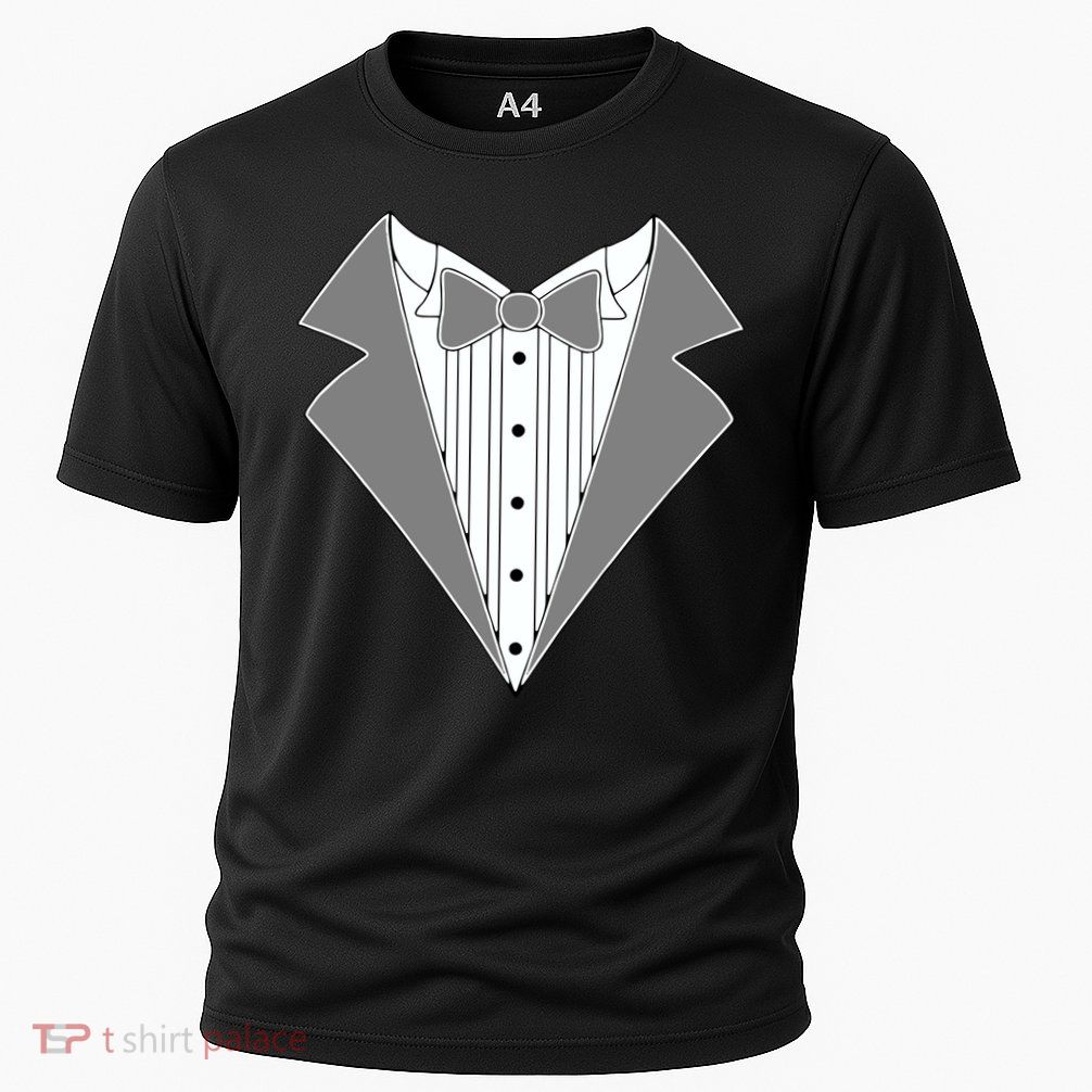 Silver Tuxedo Wedding Tux Cooling Performance Crew T-Shirt