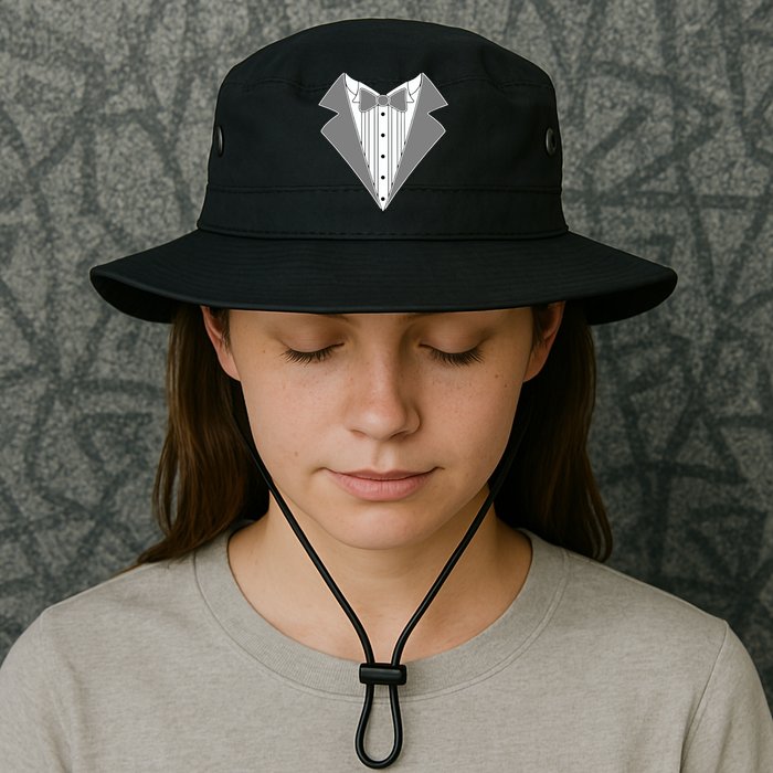 Silver Tuxedo Wedding Tux Bucket Hat