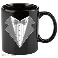 Silver Tuxedo Wedding Tux 11oz C Handle Ceramic Mug