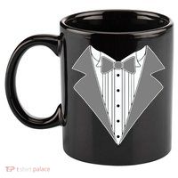 Silver Tuxedo Wedding Tux 11oz C Handle Ceramic Mug