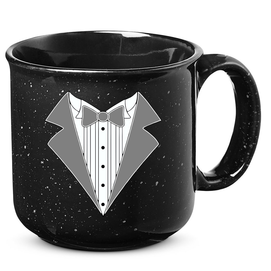 Silver Tuxedo Wedding Tux 15oz Campfire Ceramic Mug