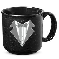 Silver Tuxedo Wedding Tux 15oz Campfire Ceramic Mug