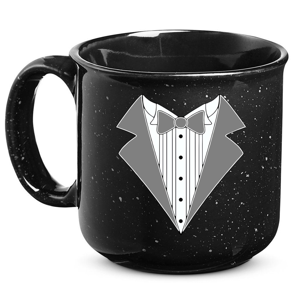 Silver Tuxedo Wedding Tux 15oz Campfire Ceramic Mug