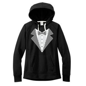 Silver Tuxedo Wedding Tux Women's Fleece Hoodie