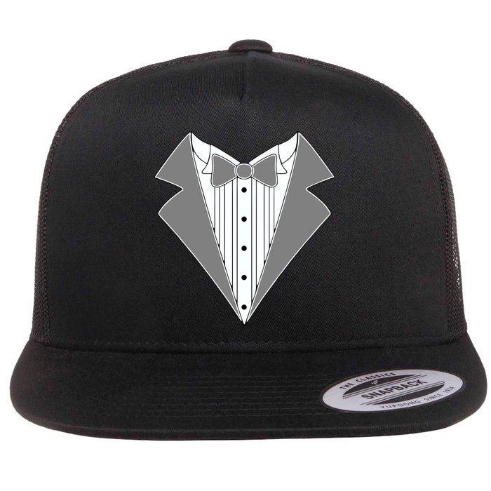 Silver Tuxedo Wedding Tux Flatbill Hat