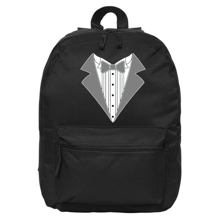 Silver Tuxedo Wedding Tux 16 in Basic Backpack