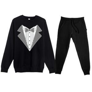 Silver Tuxedo Wedding Tux Premium Crewneck Sweatsuit Set