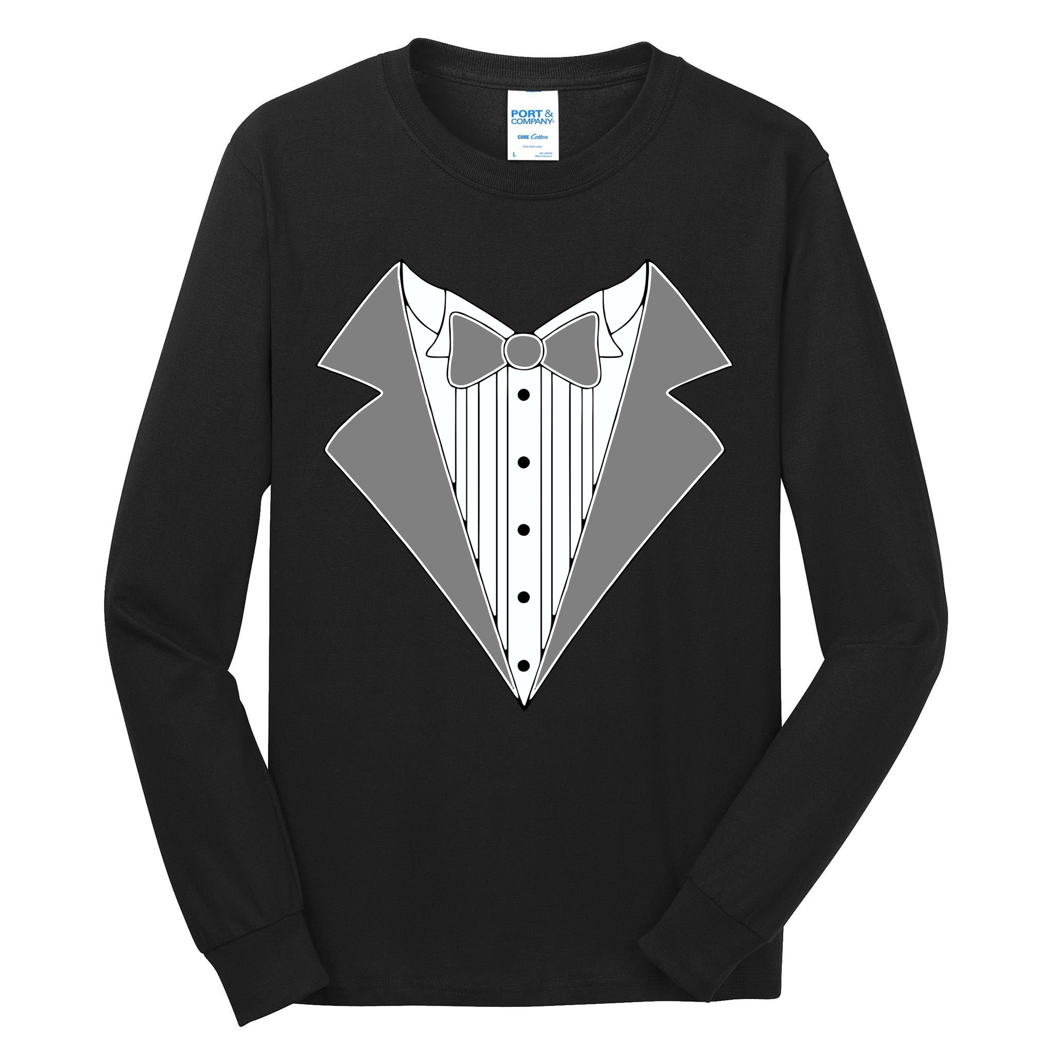 Silver Tuxedo Wedding Tux Tall Long Sleeve T-Shirt