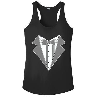 Silver Tuxedo Wedding Tux Ladies PosiCharge Competitor Racerback Tank