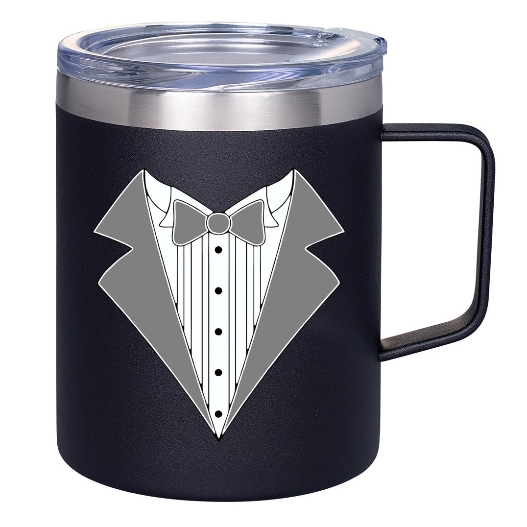 Silver Tuxedo Wedding Tux 12oz Stainless Steel Coffee Mug