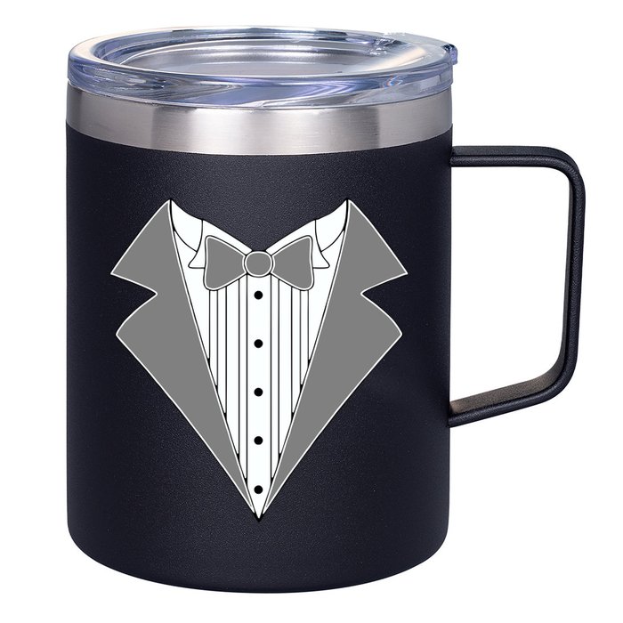 Silver Tuxedo Wedding Tux 12oz Stainless Steel Coffee Mug